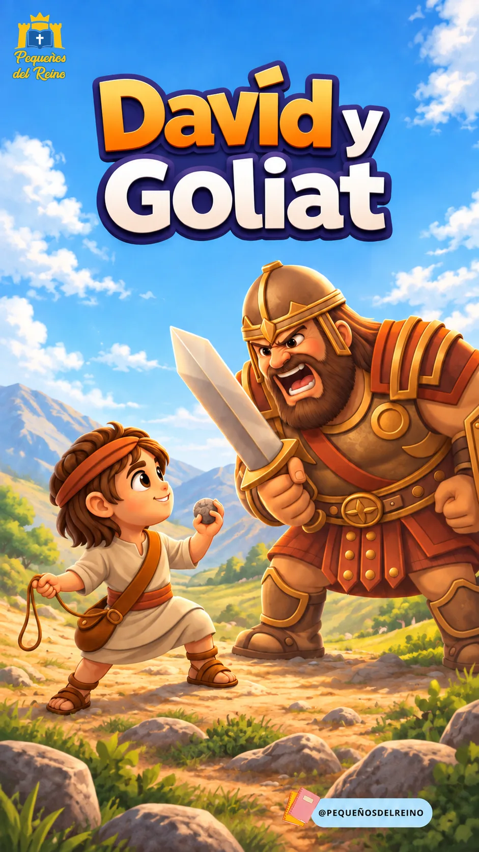 Portada de la clase bíblica David y Goliat para niños | Clase bíblica sobre confiar en Dios