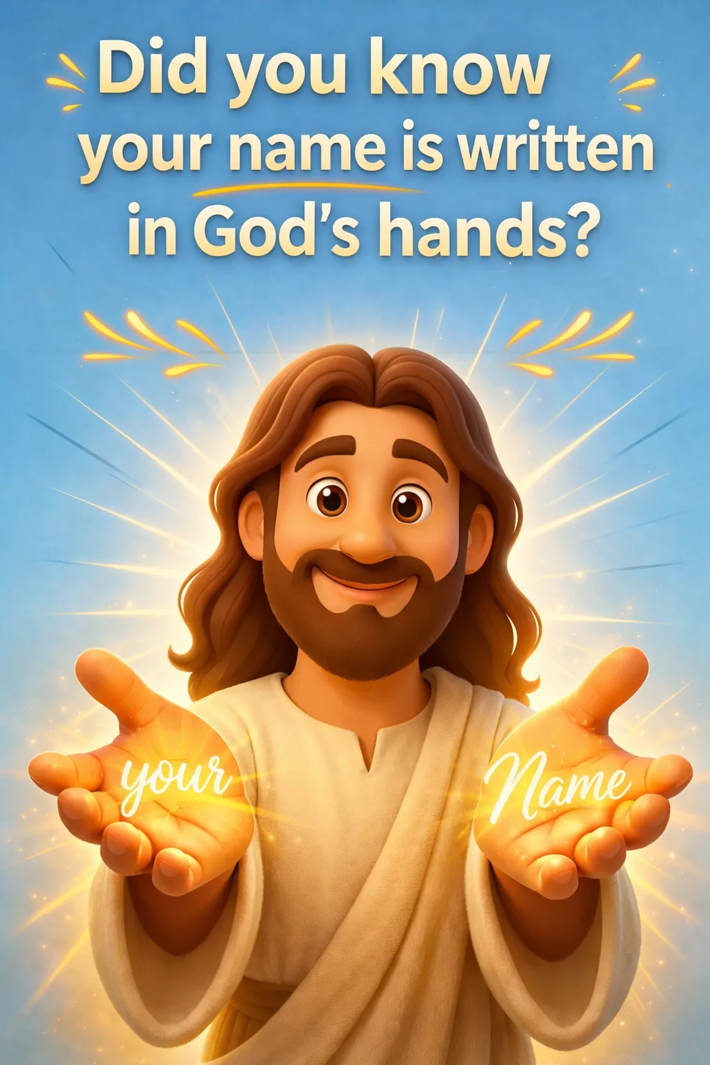 Cover image for devotional Did you know that your name is engraved on the hands of God?