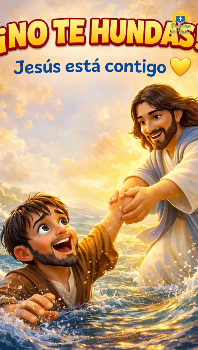 Portada de milagro de Jesús ¡NO TE HUNDAS! Jesús está contigo