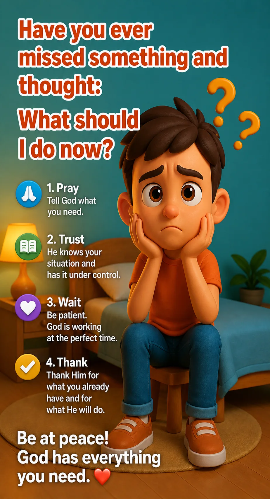 Cover image for devotional Have you ever lacked something and thought: what do I do now?