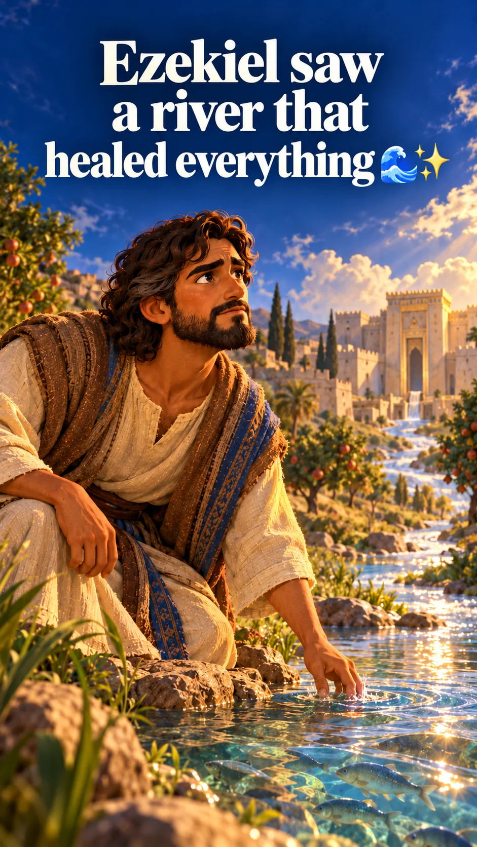 Cover image for biblical character Ezekiel saw a river that healed everything 🌊✨