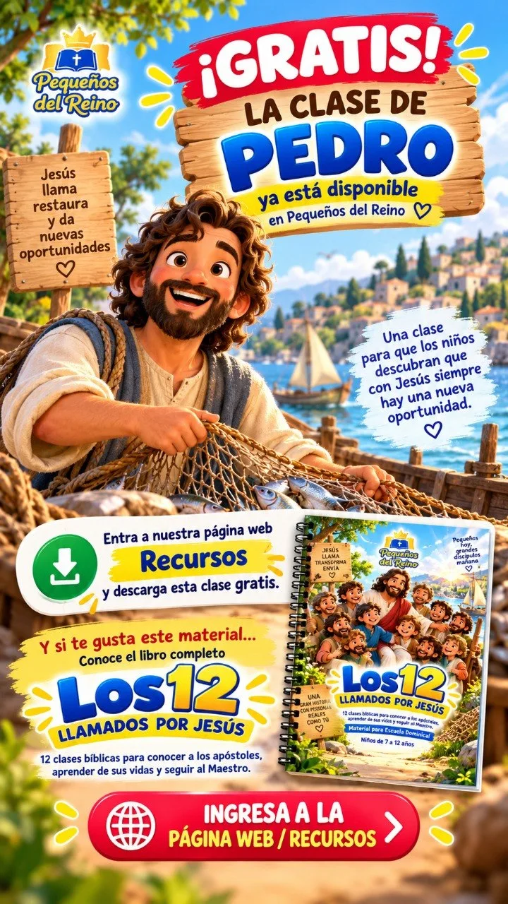 Portada de la clase bíblica Jesús restauró a Pedro: actividades bíblicas para niños + PDF gratis