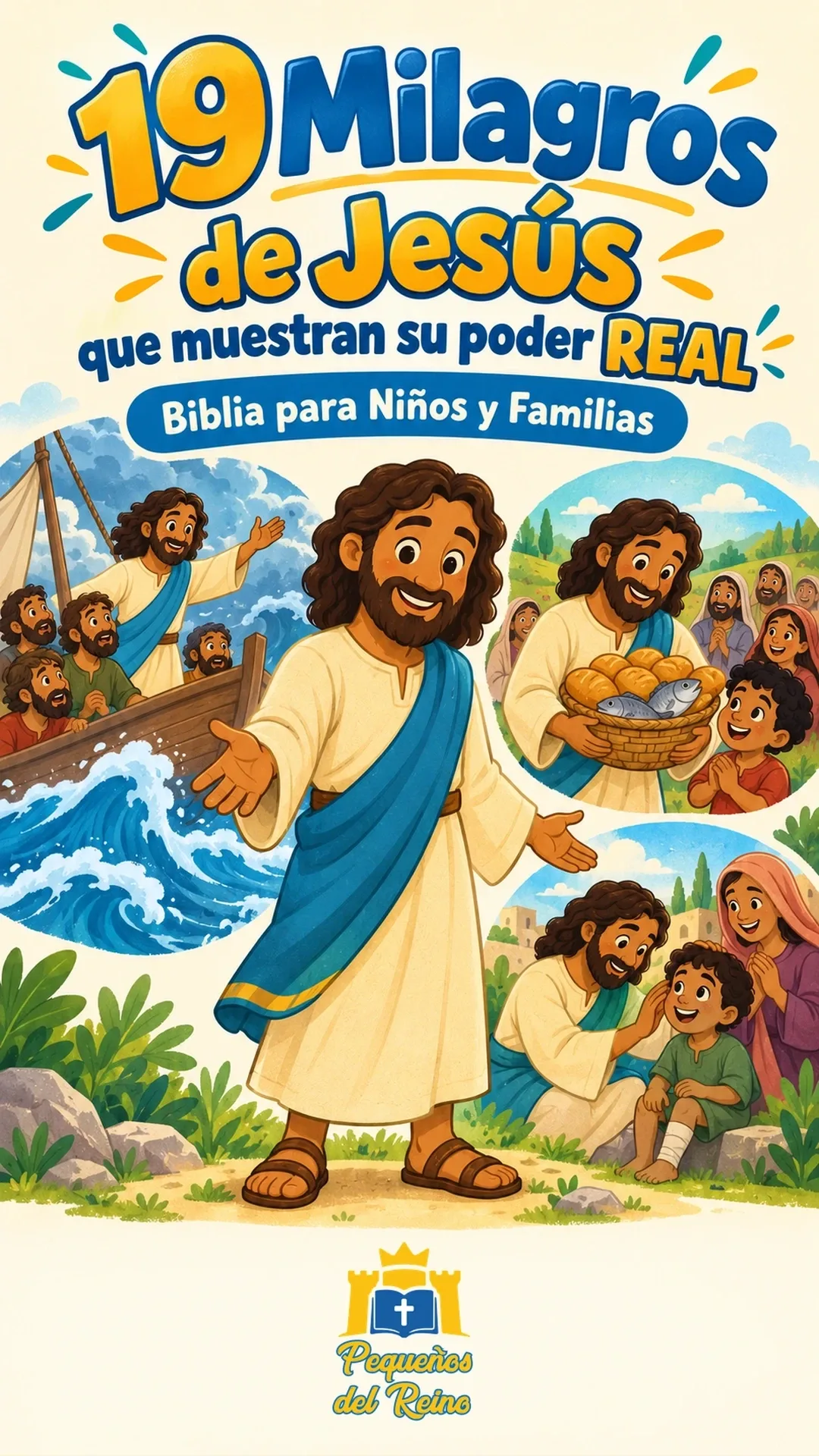 Portada de milagro de Jesús ⚡ 19 Milagros de Jesús que muestran su poder REAL | Biblia para Niños y Familias